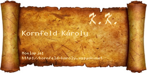 Kornfeld Károly névjegykártya