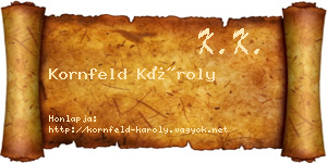 Kornfeld Károly névjegykártya